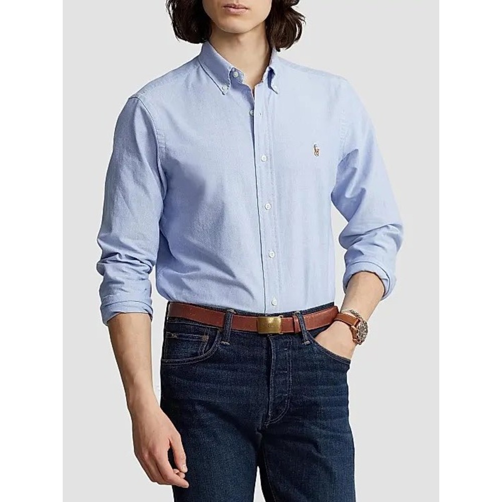 NEW Polo Ralph Lauren Blue Performance Oxford Button Down Shirt Classic Fit XL